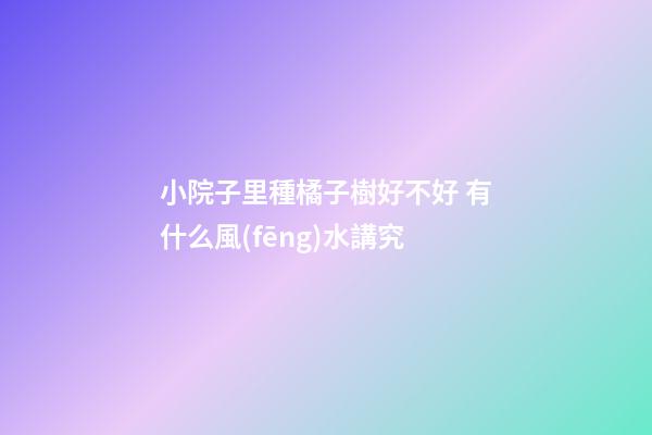 小院子里種橘子樹好不好 有什么風(fēng)水講究